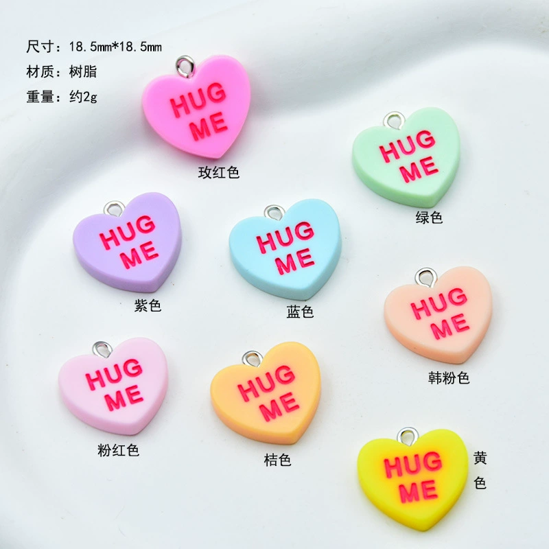 Кроссборд DIY аксессуары цветной смола английские буквы любовь BEMINE HUGME LOVE сережки-подвеска в форме сердца