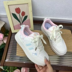 粉色厚底小白鞋女透气2025秋季新款chic小众设计休闲学生运动板鞋