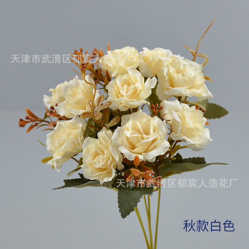 22 rosas de diamante paquete de otoño primavera corona floral centro comercial vitrinas para colocar sala de estar comedor decoración