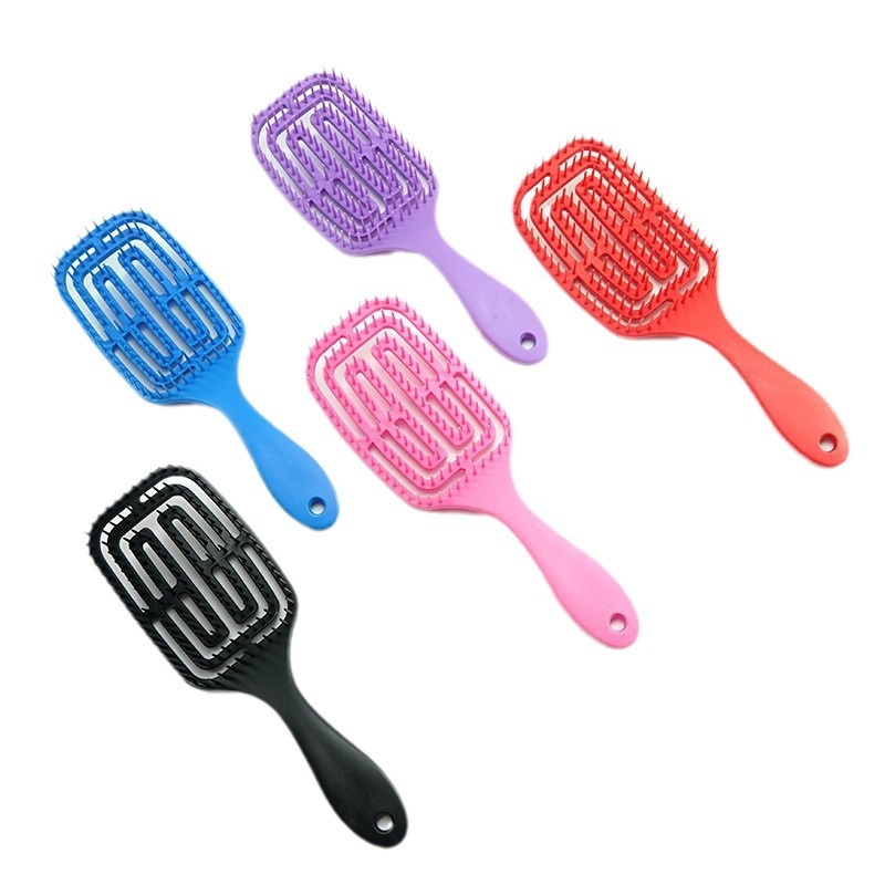 Fabricante al por mayor de peine hueco para uso seco y húmedo, peine de masaje, peine de peinado portátil, peine de dientes anchos para mujeres, peine de costillas.