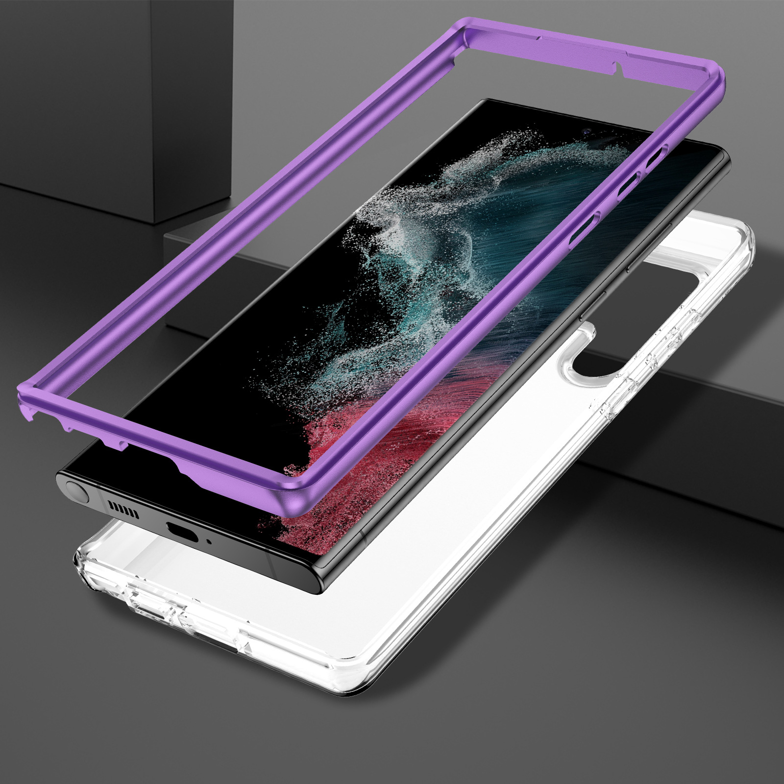 Shockproof Marble Phone Case For Samsung S24 And S23 Ultra Pink_voghion.com