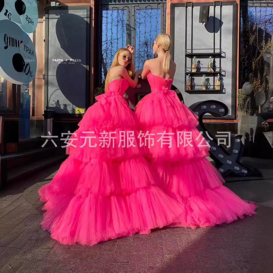 2023 europeo y americano Comercio exterior Amazon AliExpress deseo nuevo tubo superior falda de la torta boda bola del banquete vestido noche