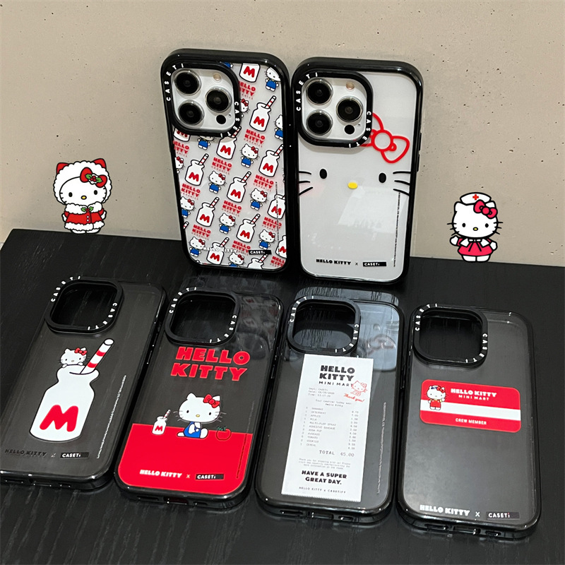 Phone case hard acrylic side English KT cat for Apple iphone15 14 13promax