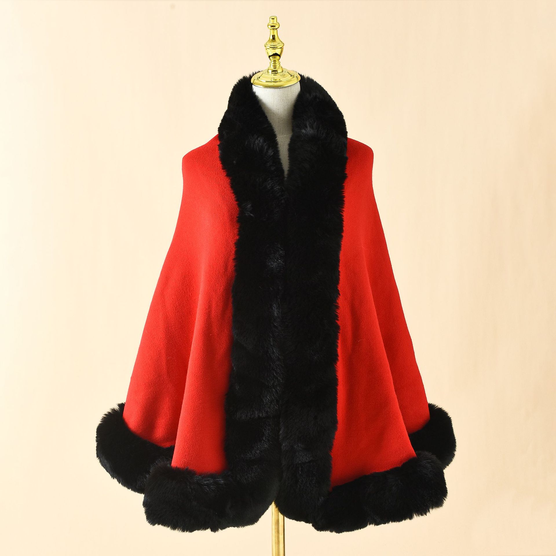 Otoño e invierno chal de pelo corto nuevo Otoño e Invierno imitación de piel de zorro capa novia tostado abrigo engrosado cardigan