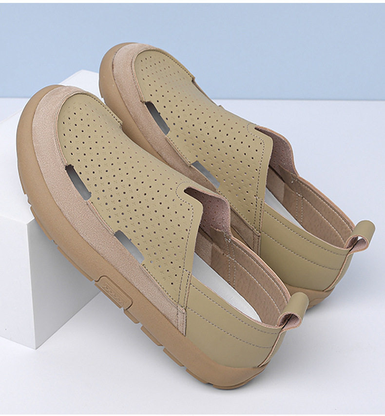 Dép sandal nam lỗ thoáng khí đế mềm kiểu lười — Màu be, Màu kaki chi tiết 19