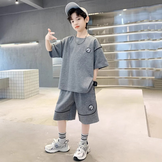 Children's Wear Boys Summer 2024 New Korean Style Western Style Casual Loose Cool Fashionable Handsome Suit Two-Piece Set