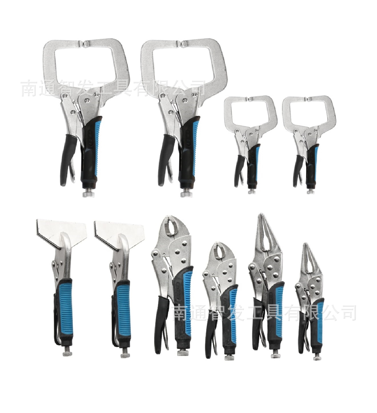 工厂直销-10件套双色注塑柄大力钳组套-高档品质