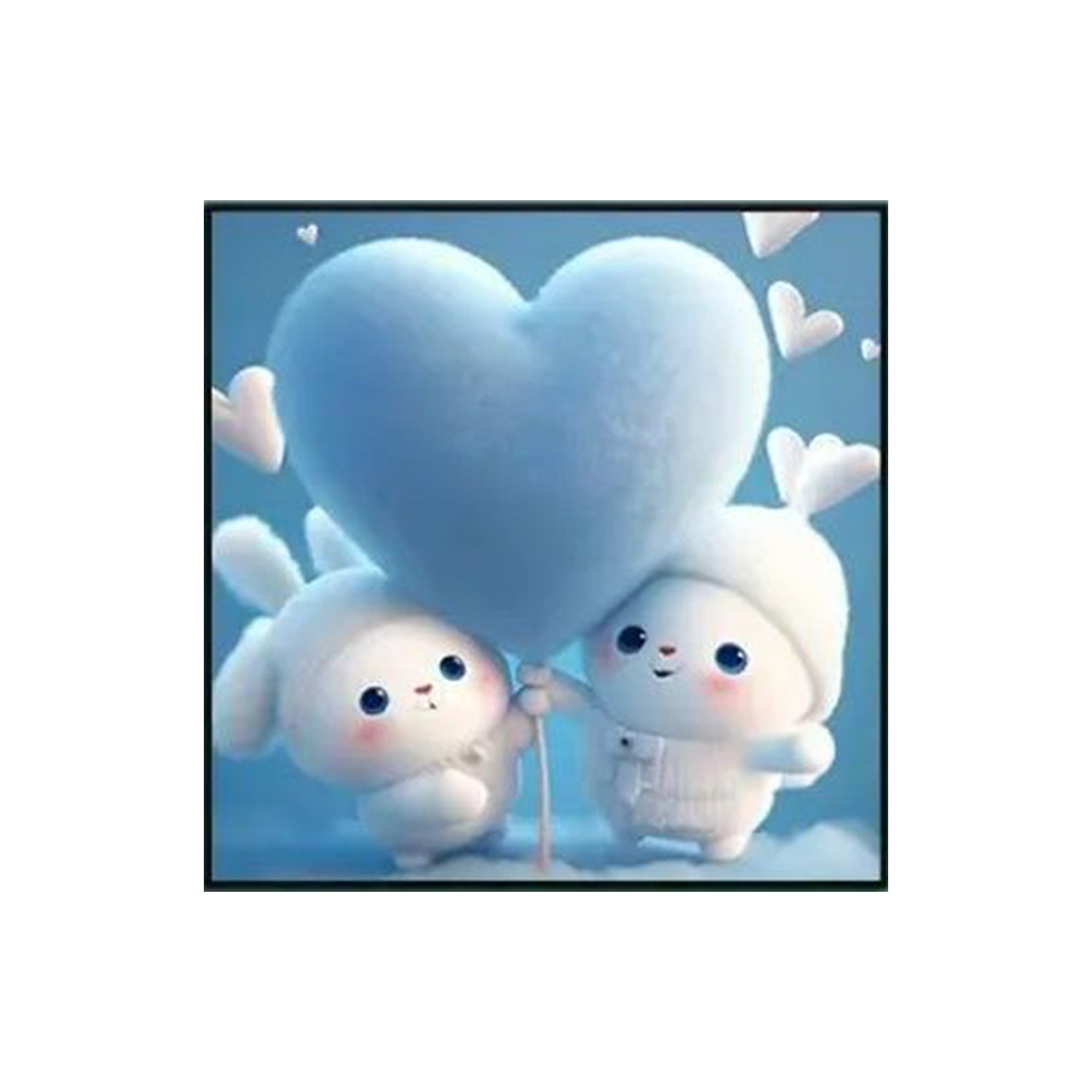 Productos genuinos Monalisa Royal Cross Stitch Corazón a corazón de dibujos animados conejo tela de oro sin gancho 24-color bordado completo image 6