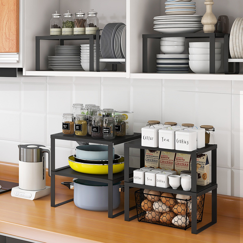 Simple mesa de cocina estante de almacenamiento en capas estante de almacenamiento de escritorio gabinete de almacenamiento compartimiento interior de una sola capa estante de la olla