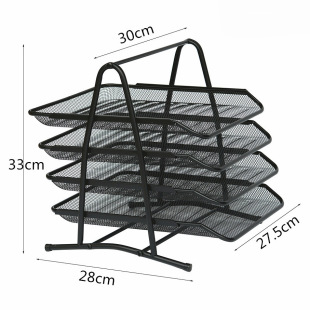 Metal Four-Layer File Tray File Frame Office Supplies Wholesale Information Organization Office Multi-Layer Desktop Storage Rack
