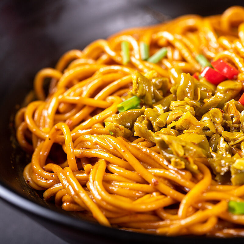 武漢本場辛乾麺、湖北産辛乾麺、具材パッケージ付き、インスタント調理不要のアルカリ麺|undefined