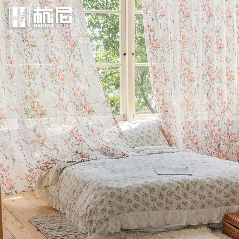 Cross-border Red Floral Printed Curtain Fabric European Style Fresh Shading Curtain Household Finished Curtain for Bedroom Cross-border Red Floral Printed Curtain Fabric European Style Fresh Shading Curtain Household Finished Curtain for Bedroom