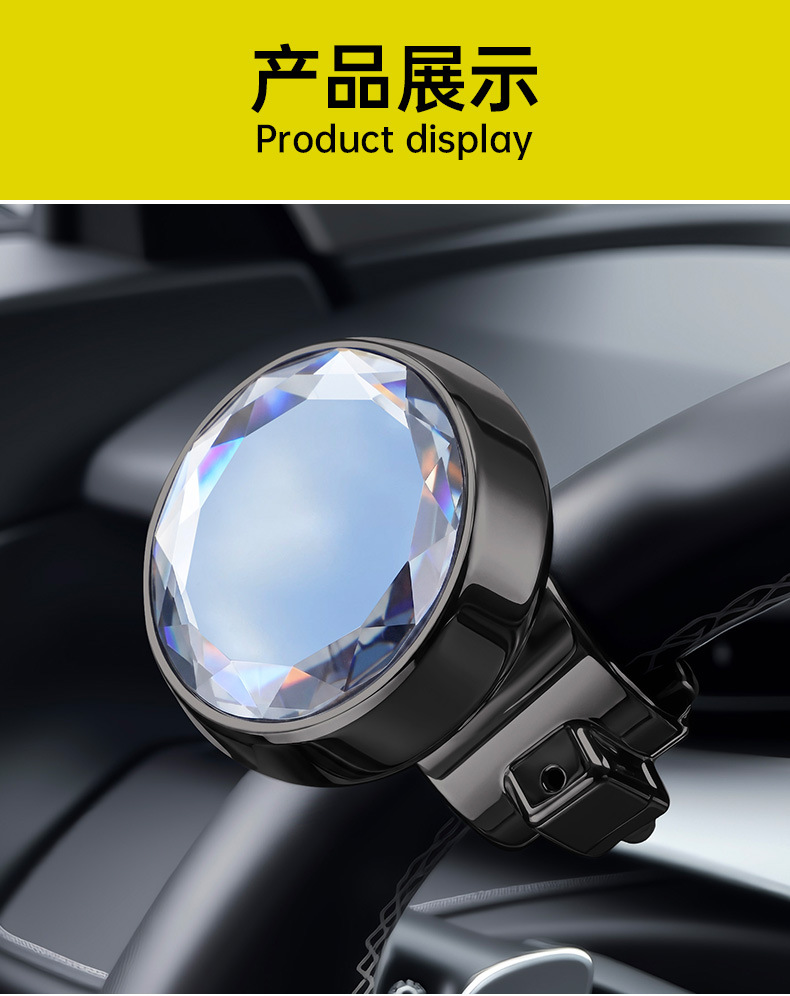 Car steering wheel power ball with metal bearing, steering effort saver, universal single-hand rotation assistive device for vehicles