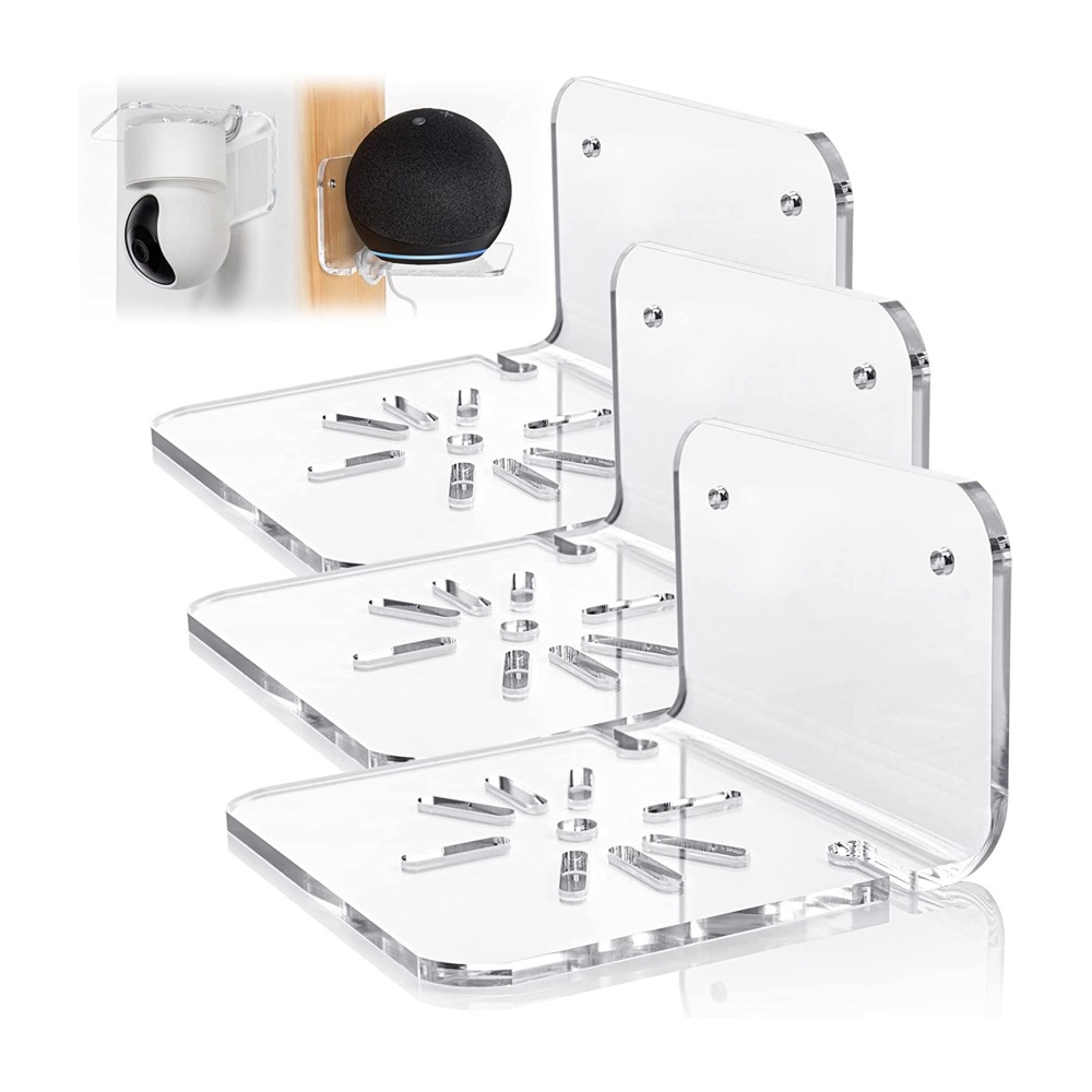 3个装亚克力壁挂架 ，适用于安全摄像机、扬声器、婴儿监视器