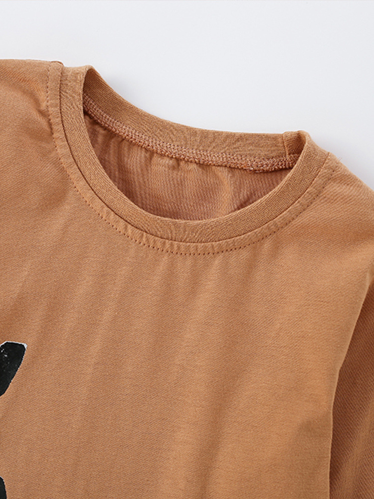 Camiseta de niño malwee transfronteriza otoño e invierno nuevo estilo europeo y americano niños pequeños y medianos cuello redondo manga larga ropa casual para niños