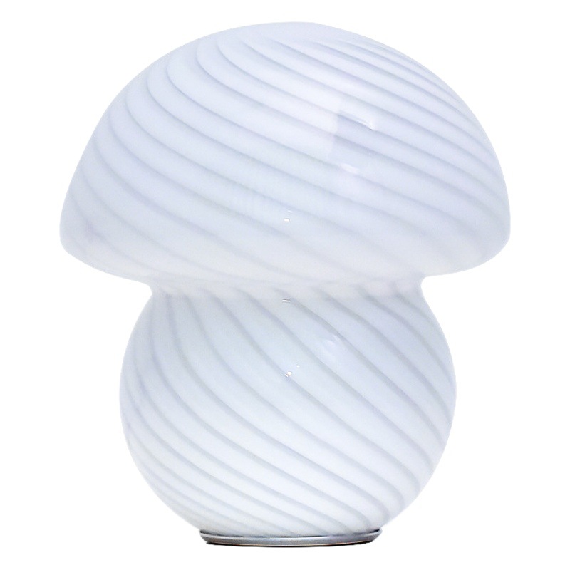 Lámpara de mesa de hongos, vidrio, sensación avanzada, dormitorio, luz de noche para dormir, luz de hongo cálida y creativa, luz de noche de control remoto, ambiente