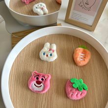 卡通萝卜兔可爱草莓熊毛绒掰掰夹秋冬儿童发夹宝宝碎发刘海夹发饰