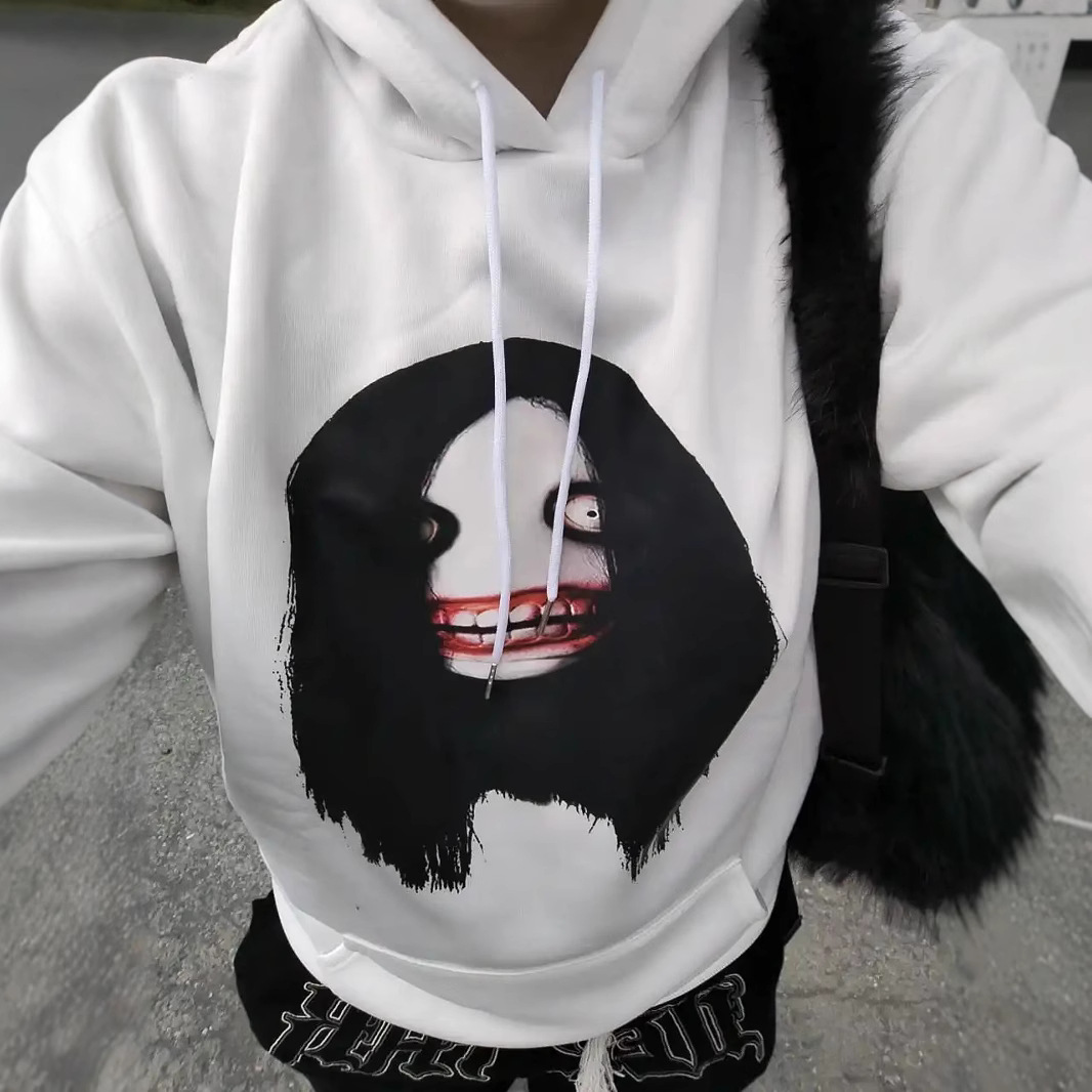 Felpa con cappuccio da uomo, primavera autunno, ampia, girocollo, casual, semplice, stampata, a maniche lunghe_voghion.com