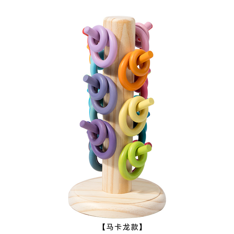 Árbol de música colorido educación temprana rompecabezas bloques de construcción de madera para bebés juguetes al por mayor