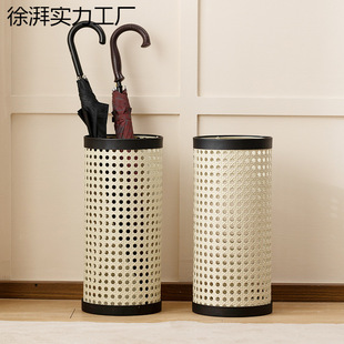 Rattan Design Cafe Rack B&B Style Imitation Umbrella Bucket Japanese Style Household Umbrella Storage Normcore Cream Umbrella Rack