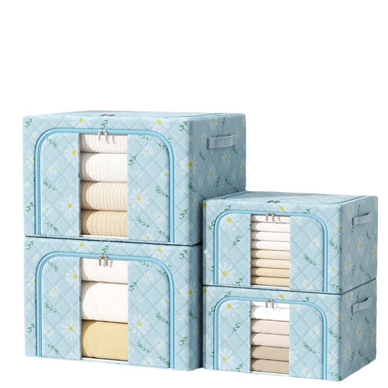 Caja de almacenamiento de ropa gruesa, caja de acabado doméstica de gran capacidad, armario de ropa, arma de almacenamiento plegable a prueba de humedad y moho