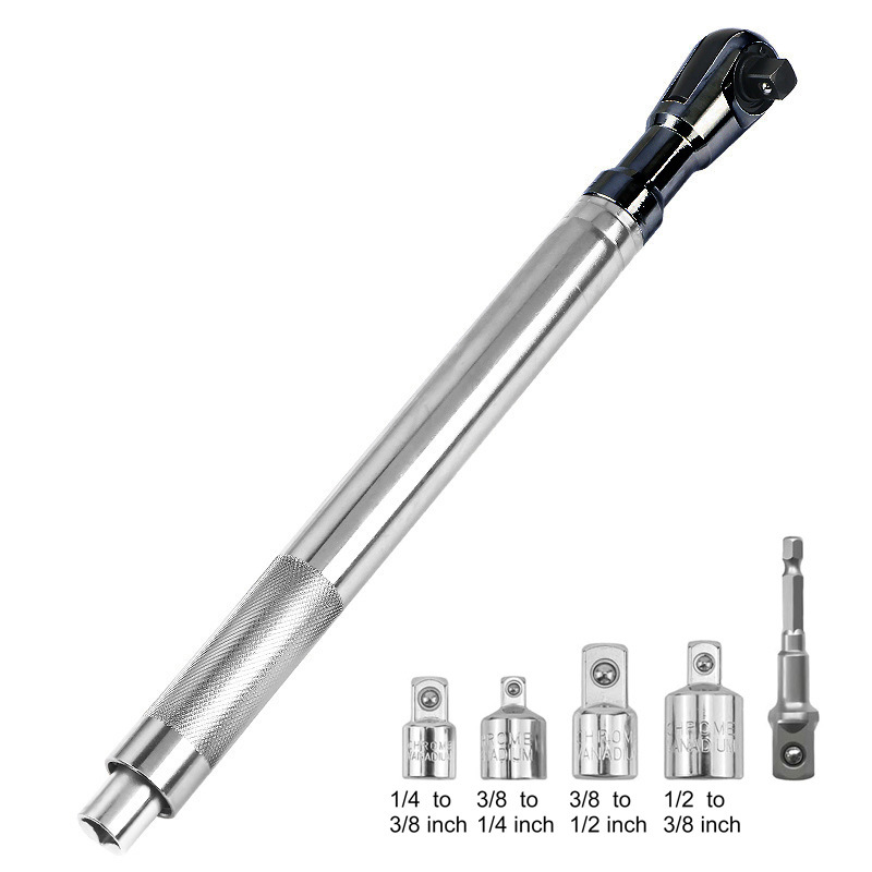 Llave de trinquete rápida multifuncional alargada Herramienta neumática Llave de manguito manual alargada refuerza varilla de enlace largo image 11
