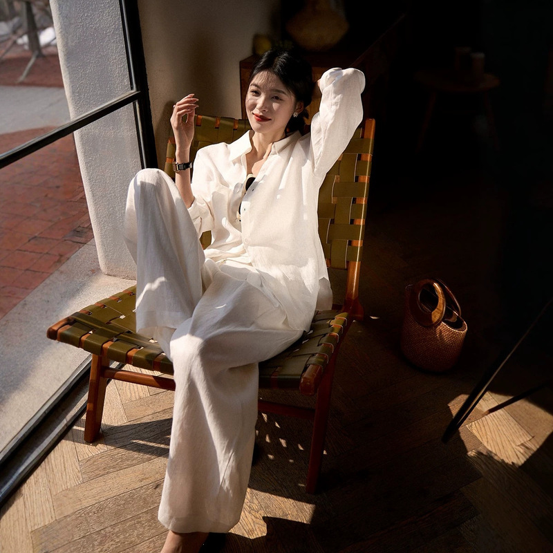 Confession Balloon 100% Linen Shirt Set, Breathable and Comfortable Shirt | Air Conditioning Shirt, Wide-Leg Pants, Casual Straight-Leg Pants Confession Balloon 100% Linen Shirt Set, Breathable and Comfortable Shirt | Air Conditioning Shirt, Wide-Leg Pants, Casual Straight-Leg Pants