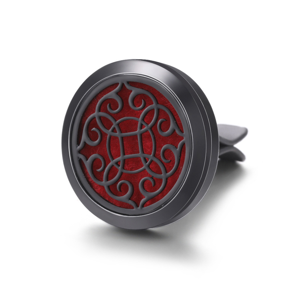 pistola de acero inoxidable negro hueco coche ventilación abrazadera de automóvil perfume árbol de vida automóvil perfume caja de difusión de perfume