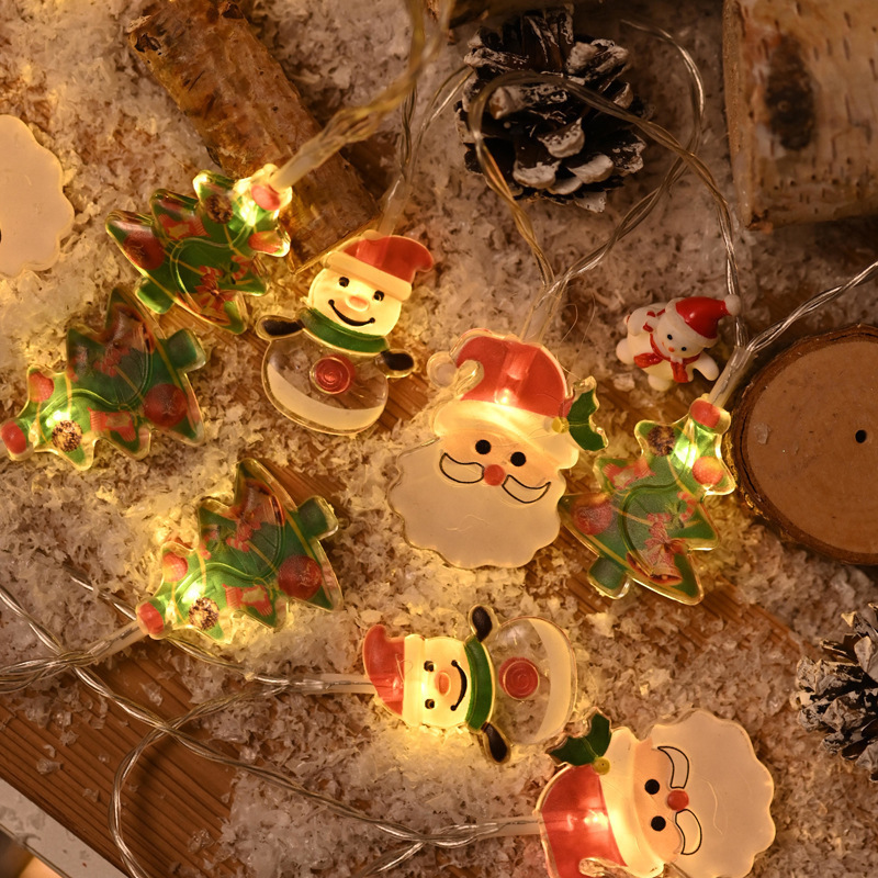 Ledクリスマス装飾灯雪だるま雪花サンタクロース灯串クリスマスツリー装飾用品イルミネーションペンダント卸売り|undefined