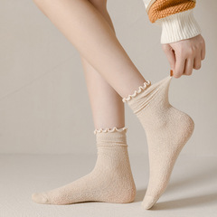 2022春夏新品洛麗塔女襪直板日系網眼鏤空親子襪棉質堆堆襪子批發