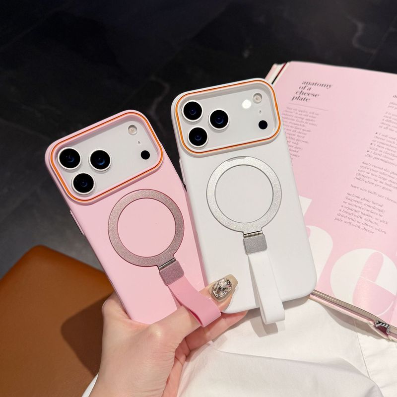 适用苹果17Promax金属支架手机壳挂绳iPhone16防摔防滑PC肤感硬壳|undefined