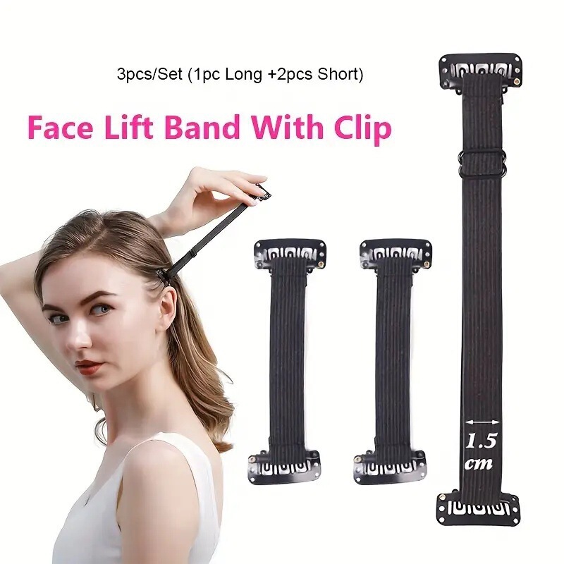 Adjustable elastic band for facial lifting and tightening, hairband to modify face shape, skin-tightening band, invisible BB clip hairband Adjustable elastic band for facial lifting and tightening, hairband to modify face shape, skin-tightening band, invisible BB clip hairband