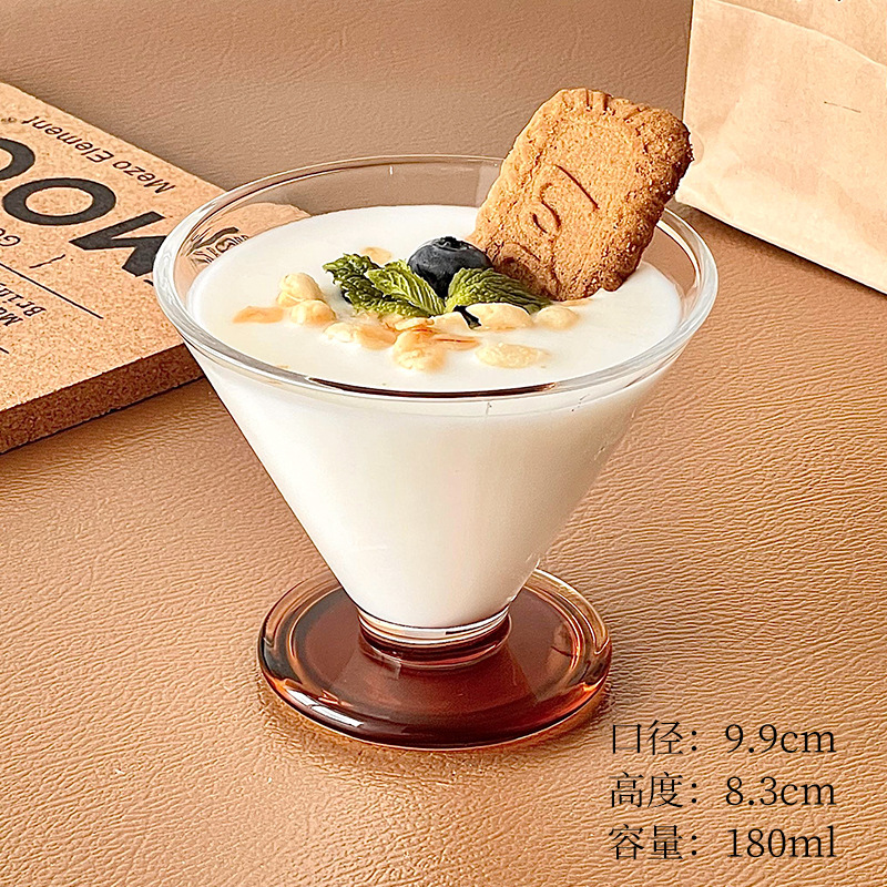 ins简约玻璃甜品碗酸奶杯高脚雪糕碗杯冰淇淋杯子冰激凌杯酸奶杯|undefined
