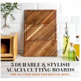 跨境家用木质厨房砧板带水槽水果蔬菜切菜板托盘加厚实木方形菜板