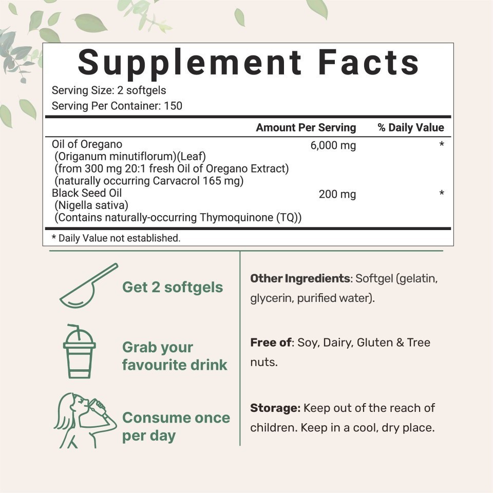 Capsule molli di olio di origano, integratore alimentare_voghion.com