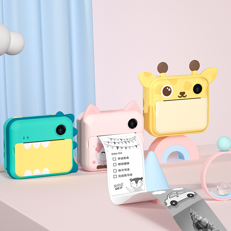 Nueva cámara para niños HD 1200W delantera y trasera cámara imprimible de dibujos animados cámara divertida Polaroid spot