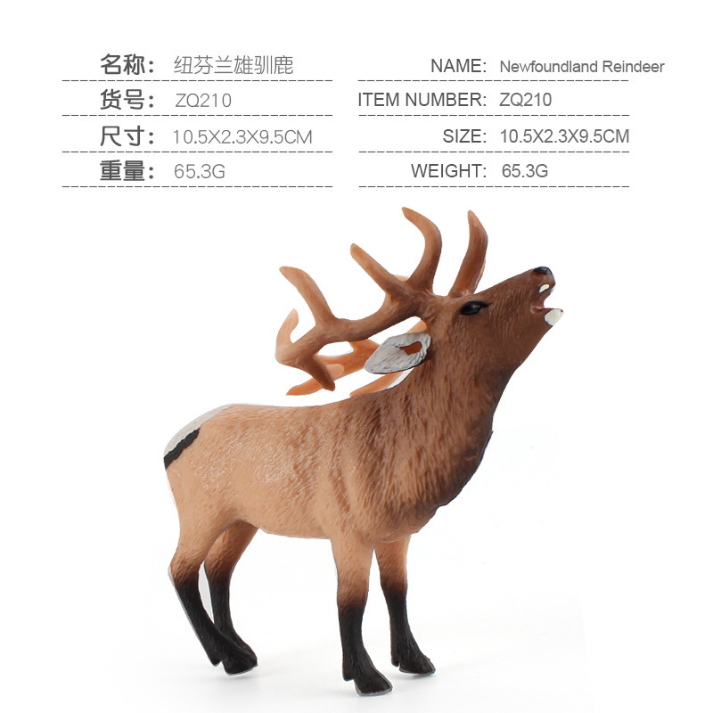 Transfronteriza de exportación infantil simulación educativa modelo animal de bosque estático Reno alce Navidad adornos cognitivos Juguetes