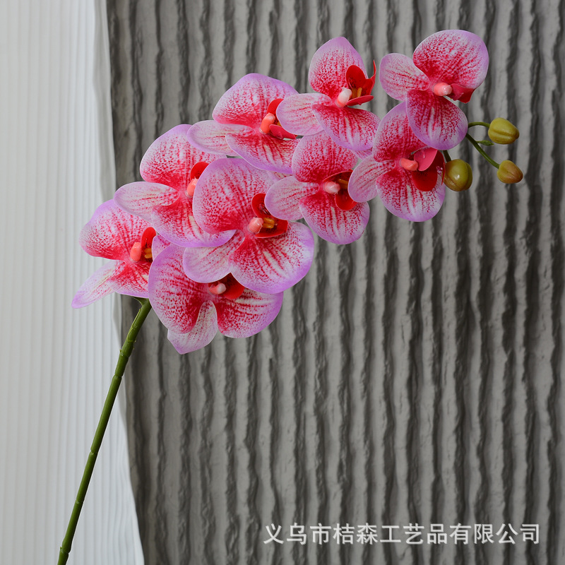 Flores de alta calidad 9 cabezas 7 cabezas 5 cabezas orquídeas mariposa sensación realista tela de seda de película flores falsas decoración de boda nórdica