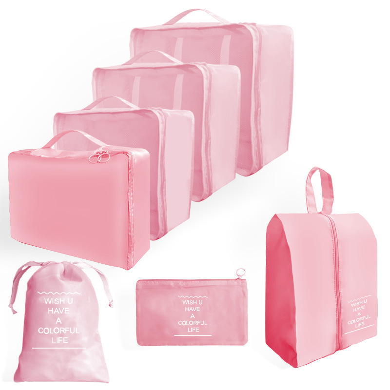 Bolsa de almacenamiento de viaje traje de seis piezas de siete piezas de ocho piezas plegable bolsa de lavado bolsa de almacenamiento de ropa bolsa de viaje con cordón