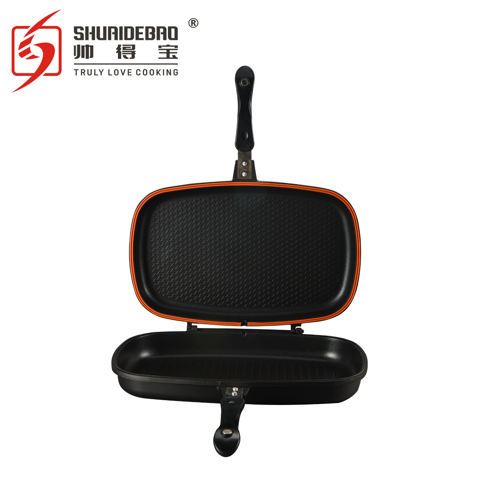 Exportación de la fábrica de mármol filete sartén antiadherente de doble cara bandeja para hornear