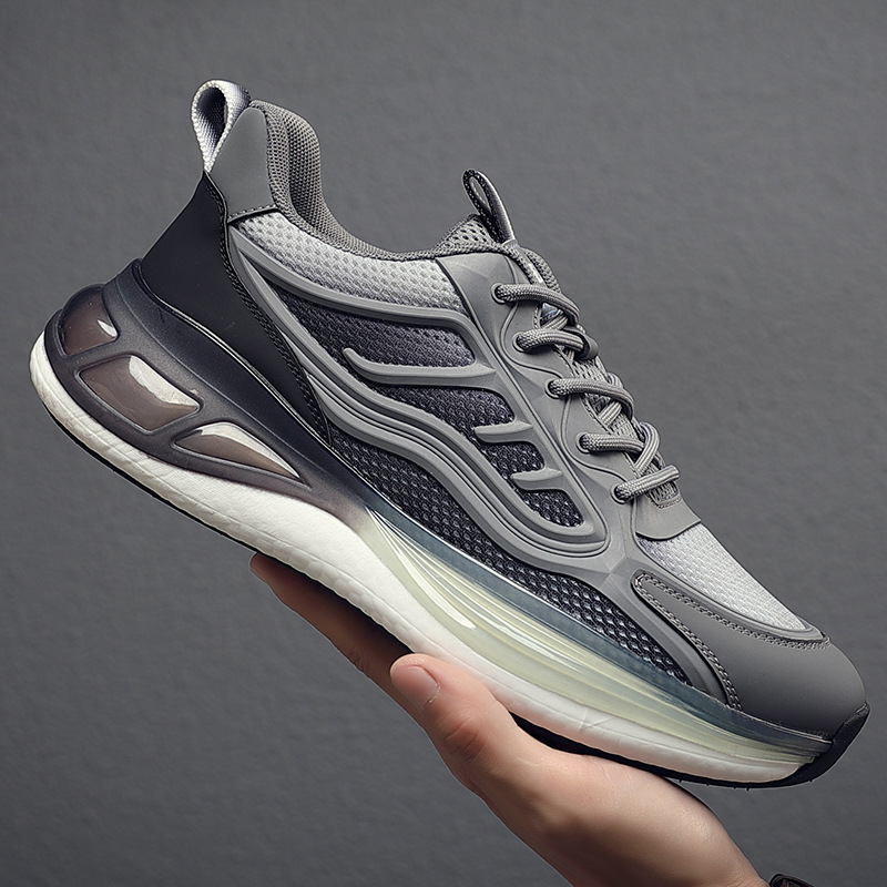 爆米花運動男鞋夏季休閒潮鞋透氣時尚跑步飛織鞋軟底網面老爹布鞋