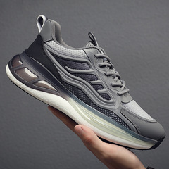 爆米花運動男鞋夏季休閒潮鞋透氣時尚跑步飛織鞋軟底網面老爹布鞋