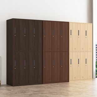 Employee Locker Iron Wardrobe Locker Gym Locker Locker with Lock Six-Nine Door Locker Steel Wood Grain