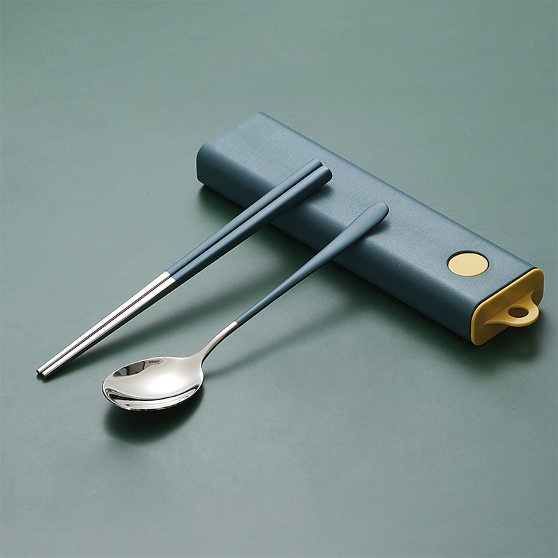 스프레이 페인트 숟가락과 젓가락 - 파란색