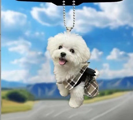 新しい2Dアクリル装飾ペンダント猫犬完璧な自動車部品とクリスマスツリー装飾品|undefined