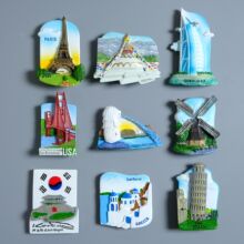 世界名胜建筑造型树脂冰箱贴荷兰风车金门大桥立体磁贴旅游纪念品