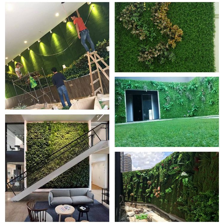 Plástico césped decoración artificial césped planta pared Milán sala de estar al aire libre planta verde estrellado artificial falso hierba fondo