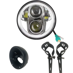 5.75inch LED Angel Eye Harley Benda 250 Headlight Modified Headlight Assembly Wrangler Motorcycle Headlamp