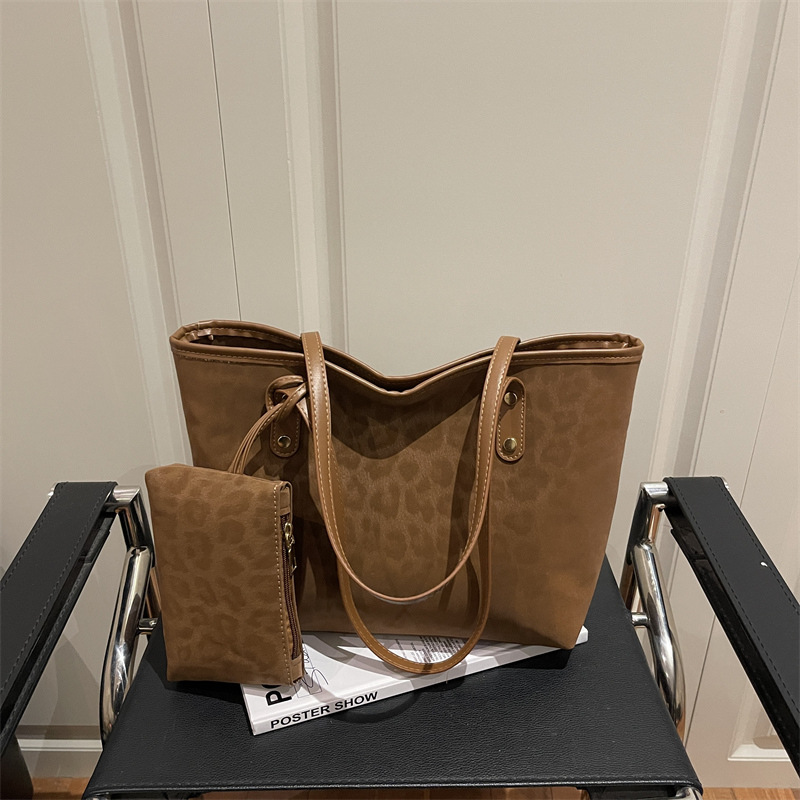 Borsa a spalla con stampa leopardata per donna, tote versatile_voghion.com