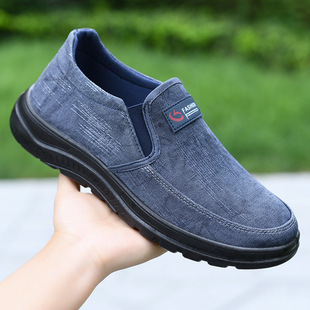 Men's Shoes Breathable Casual Men's Single Shoes Spring and Autumn Comfortable Soft Sole Middle-aged and Elderly Dad Shoes Polyurethane Sole Lazy Cloth Shoes